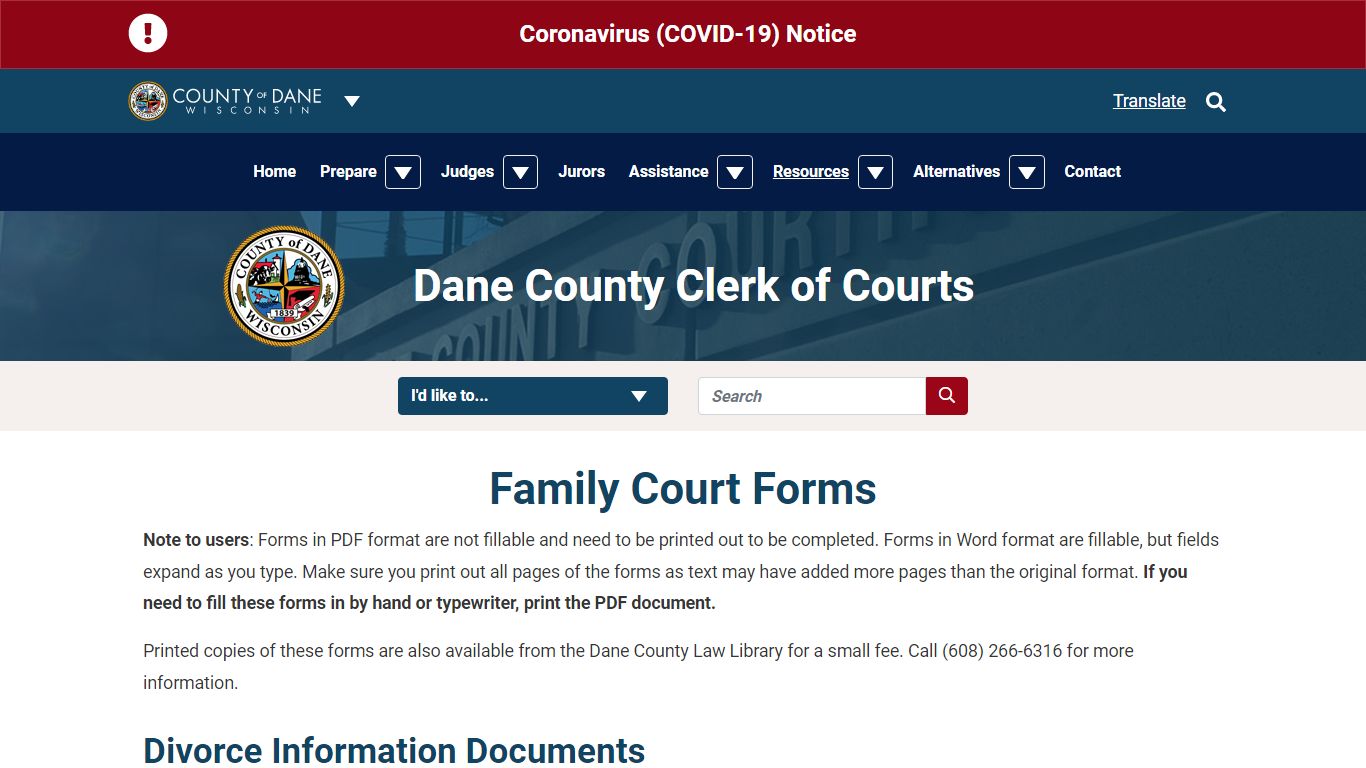 Family Forms | Dane County Clerk of Courts