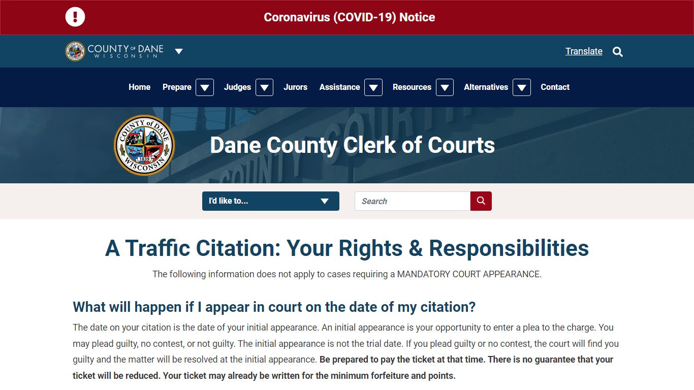 Traffic Citations | Dane County Clerk of Courts